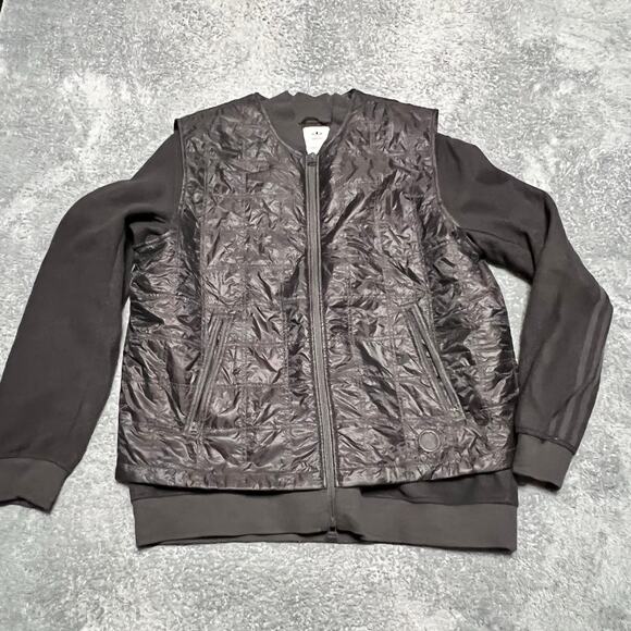 Wings & Horns Adidas Coat Mens XL Gray Wool Blend Full Zip Jacket Puffer - Picture 1 of 9
